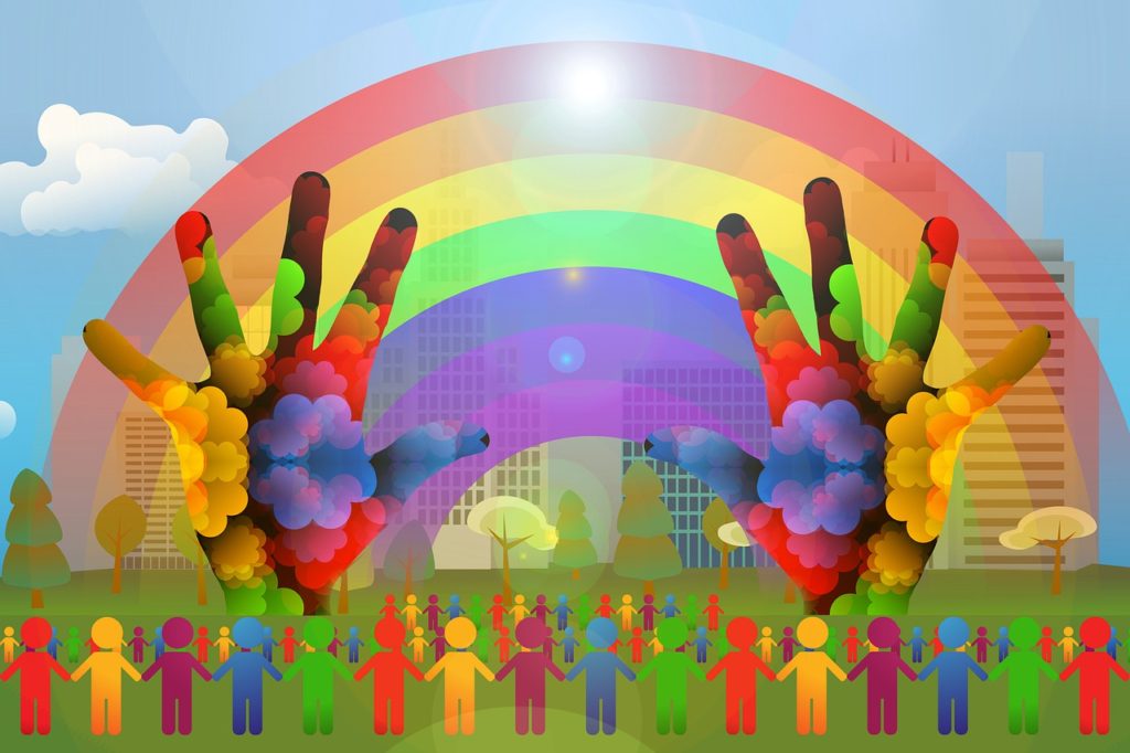 Diversity Silhouettes Rainbow Hands  - geralt / Pixabay